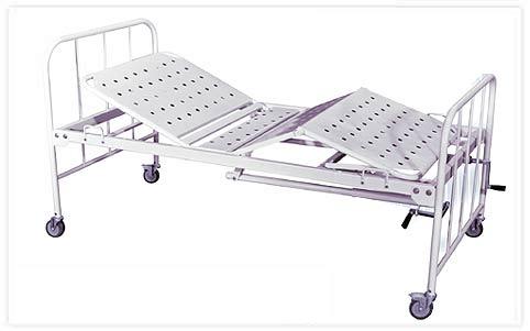 11. ASI 1002 Fowler bed Mechanically: ASI-1002 Hospital Fowler Bed : ASI 1002 Frame work made of strong & precise steel tubes having H type legs. 4 Section Top made of perforated M.S. Sheet with mattress guards.