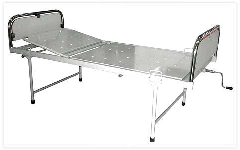 Hospital semi-fowler beds( SS Panels) : ASI- 1003 13. ASI 1003 Hospital Semi Fowler Bed (SS panels) : ASI - 1003 Frame work made of Rectangular M.S. Tube 2 Section Top made of perforated M.S. Sheet.