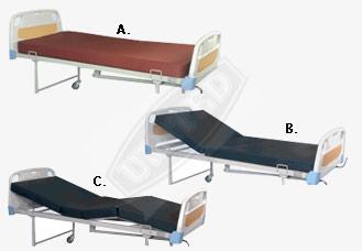Full Rexine Cover proper support. SS head & foot bows with laminated panel. Four side saline arrangement location.