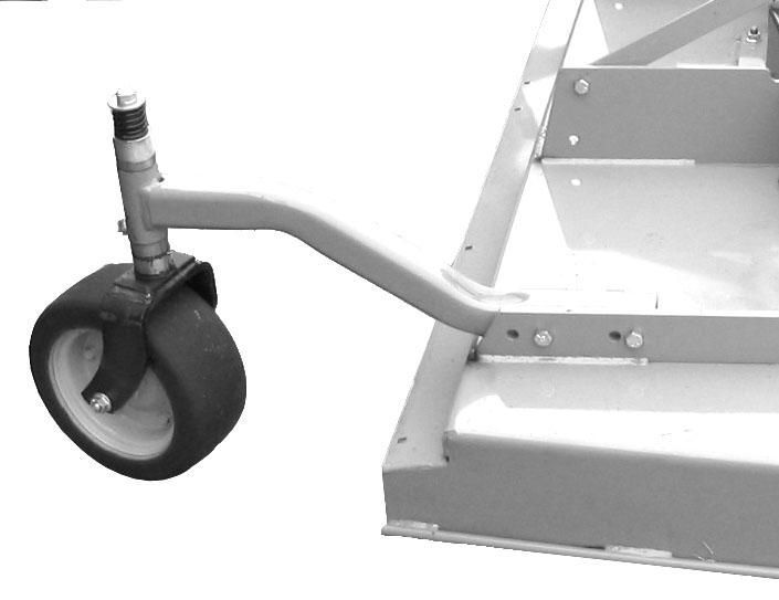 NOTE: Refer to Front Caster Wheel Interference Check, page 13 for possible front caster arm positions. 4. Attach front caster arm in desired position and tighten snug against deck bracket.