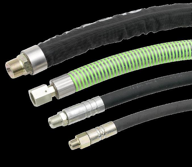 RUBBER WATERBLAST HOSES These high pressure hose assemblies combine rugged construction, dependability and safe performance.
