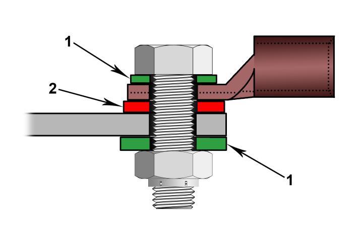 Figure 35 - Connection Stack-up Note: The bolt shown in Figure 35 can be steel since it is not the primary conductor.