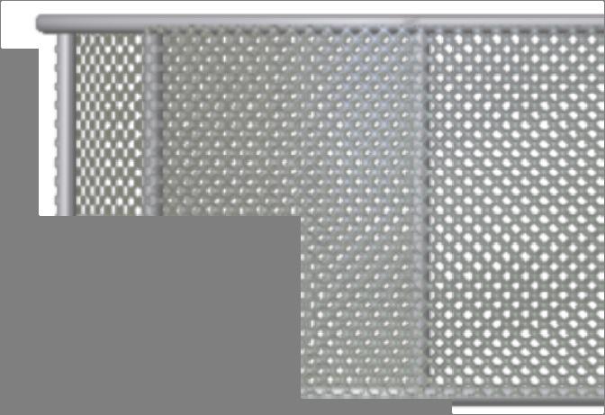 EXPANDED METAL PANELS ARE WELDED TO OUTSIDE SURFACE.