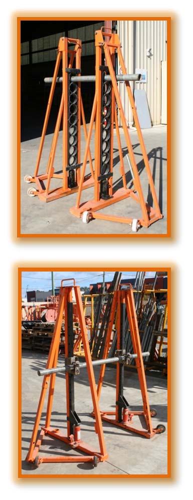 CABLE DRUM STANDS (2 PIECE) 3-3 3 Tne LADDER LIFT (STANDARD) 2500mm Drum Dia 1100mm Drum Width Folds flat for ease of transport Frame(folded)
