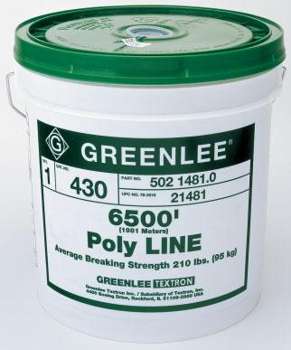 Handy reusable plastic dispenser pail with handle keeps the line dry. Use to pull rope through conduit.