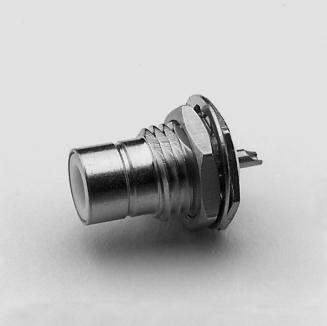 75 ohm Coaxial Connectors 75Ω Bulkhead Receptacle/Rear Mount Male Contact/Solder Cup Terminal