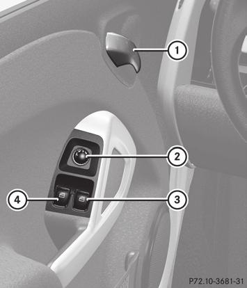 handle ; Adjusting exterior rear view mirrors: Manually Electrically 6 = Opening and closing right side window: Manually Electrically 6?