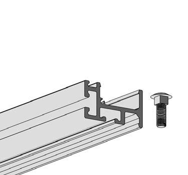 B. Insert three 5/16 inch track bolts into the Power Rail channel. Slide them towards the center mark of the rail. (See Figure 3-1) C.