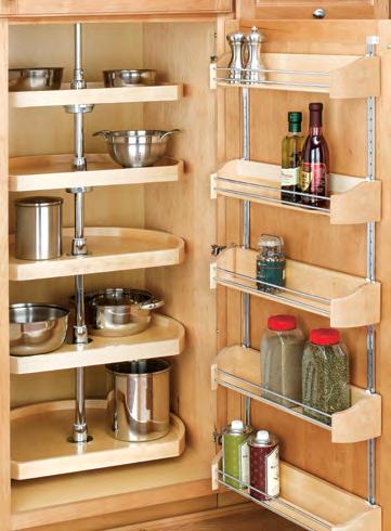 4265 SERIES D-SHAPED PANTRY SETS Our 22" D-Shape Wood Lazy Susan also comes in a five shelf set designed for pantry/ tall cabinet applications.