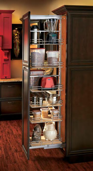 5200 MP SERIES PULLOUT PANTRY Give your kitchen functional storage and a luxurious look with this pullout pantry.