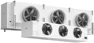 TYR-A ranges to 78 models with 1 to 3 fans. Application area: evaporating temperatures of +5 down to -15 C using either ammonia (R-717), halogen refrigerants, CO 2, or secondary refrigerants.