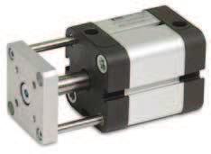 ISO 21287 Compact Cylinders - P1P Double acting - Guided This cylinder version feature twin guide rods connected to the piston rod by a large flange plate.