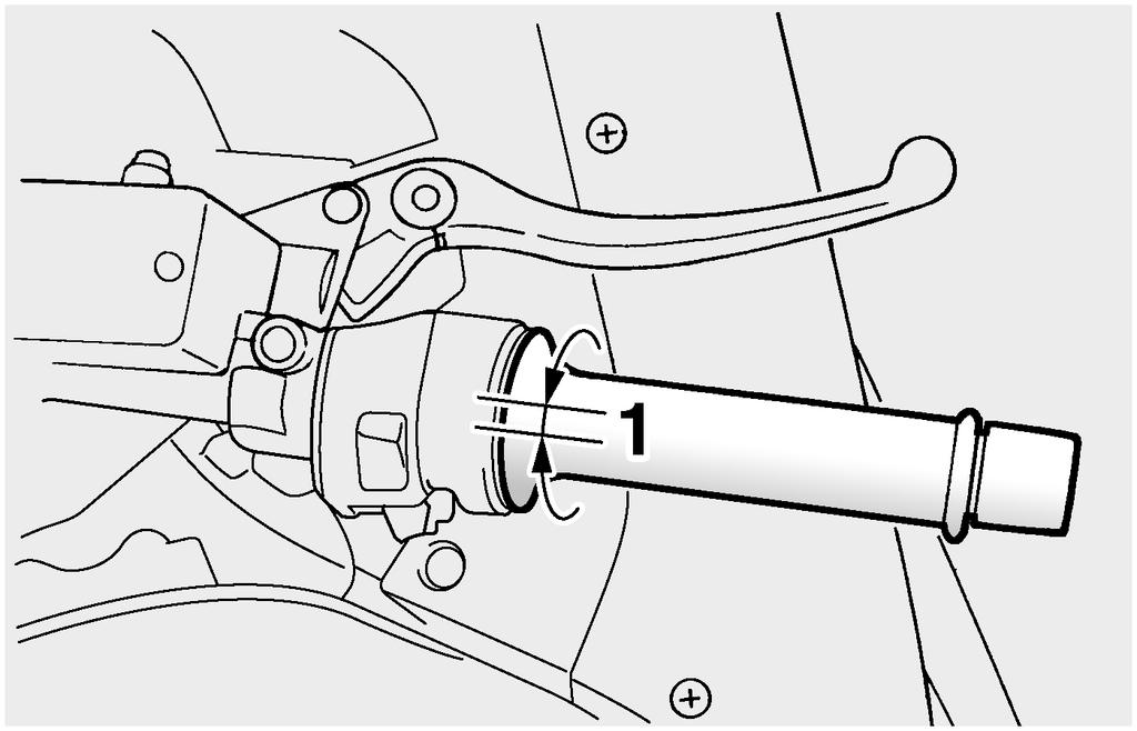 PERIODIC MAINTENANCE AND ADJUSTMENT 7 EAU21382 Checking the throttle cable free play 1. Throttle cable free play The throttle cable free play should measure 3.0 5.0 mm (0.12 0.