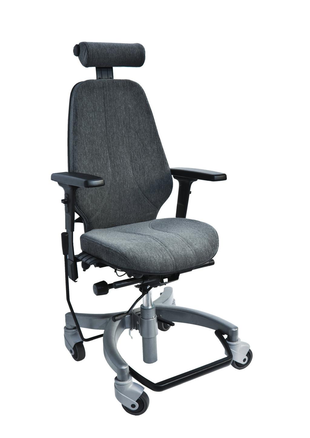 HEPRO G2 TILTO & HEPRO E2 TILTO Work chairs with manual or electric seat lift, manual seat tilt.