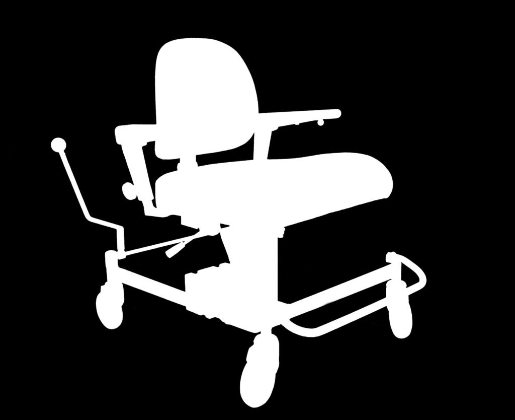 A control switch for seat height regulation and a lever for back angle regulation is installed on the right side of the chair. The armrest can be height regulated or folded back. TYPE ART.NR NAV.