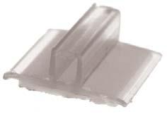 CLIP-ON DATA STRIP 30 angle (approx). For vertical glass or wire fronts.