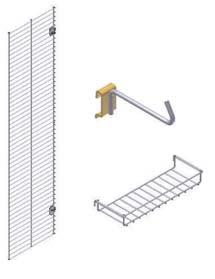 J4 A METAL SHELVING SYSTEM 38 ACCESSORIES D WIRE SHELF FRONTS 75mm high, hook into front of metal shelves.