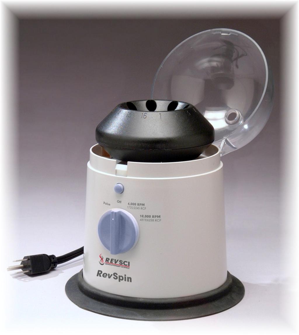Introduction Thank you for purchasing the Revolutionary Science RevSpin RS-102 Microcentrifuge.