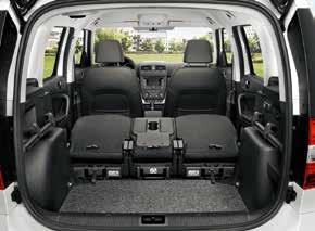 The three independent rear seats not only fold down but can also be easily