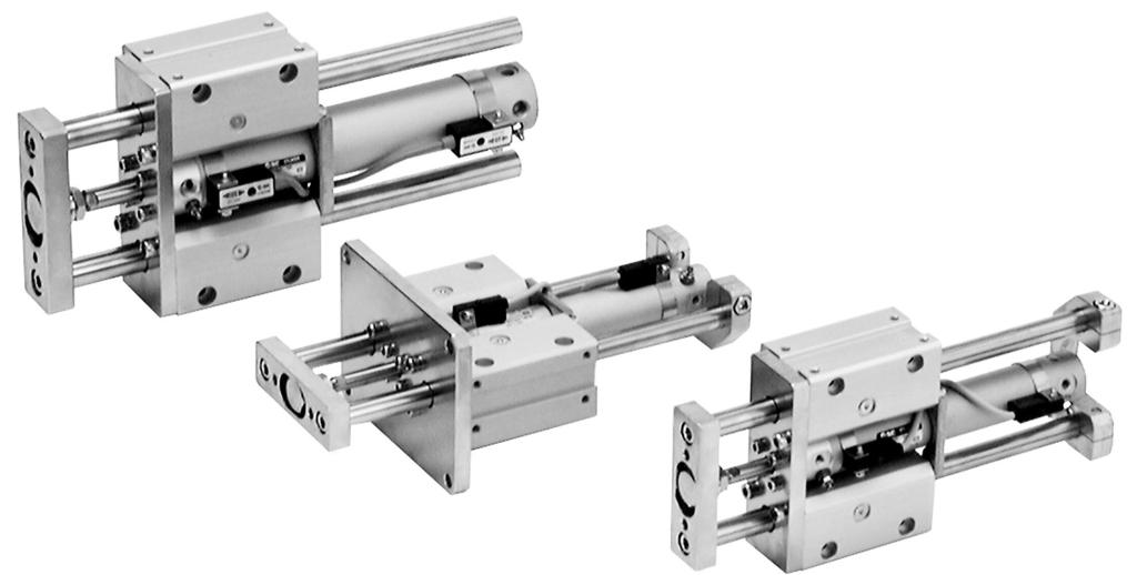 Compact Guide Cylinder Series MGC ø, ø, ø, ø, ø Linear Transfer Unit with compact guide body and front plate Grease nipple offers easy lubrication for