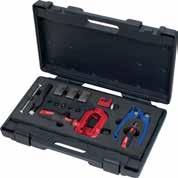 Universal Brake Pipe Flaring Tool Kit Suitable for universal use in automotive and repair shops, i.e. brake and hydraulics. For production to DIN and SAE flaring.