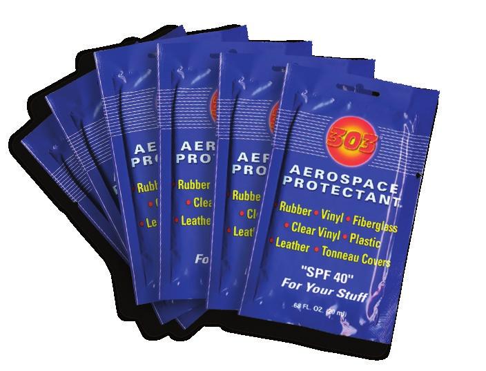 Automotive Care Automotive Marine RV Commercial 303 Aerospace Protectant Wipes Pack 030319 Engineered for aerospace and aviation applications, 303 s flagship product is the world s most powerful UV