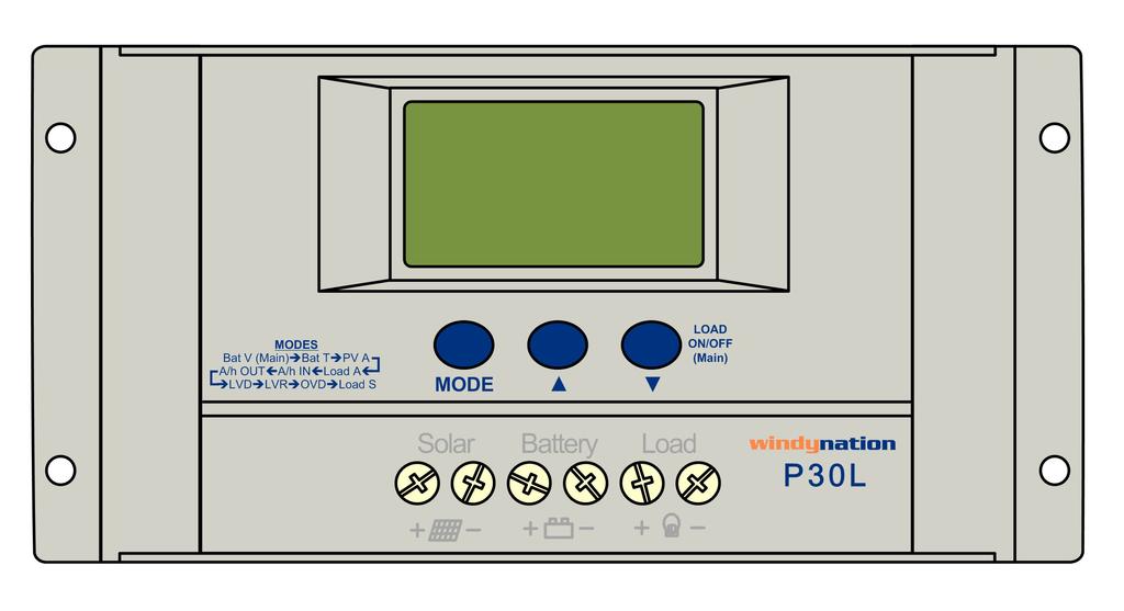 P30L LCD 30A Solar Charge Controller CHC-LCD-30