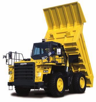 19 mm Body capacity HD325-7 Struck: 18,0 m³ Heaped 3:1: 21,5 m³ Heaped 2:1 SAE: 24,0 m³ : Ultra-hard, wear-resistant, high-tensilestrength steel plates Komatsu and leading European and Japanese steel