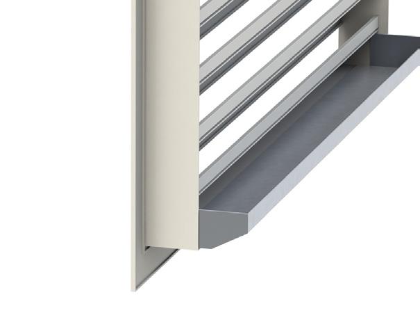 Please note: Recessed and reversed flange louvres will have a folded sheet metal drip cill with a profile appropriate to the selected blade type.