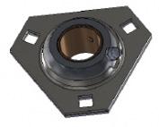 self-aligning flanges. This housing has been designed to provide ample strength and self-aligning action for bearing assembly.