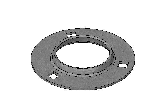 Three-Bolt Flanges for Standard Ball Bearing Units The spherical inside surface of each pair of flanges mates with the spherical outer surfaces of the ball bearing to provide self-alignment in any