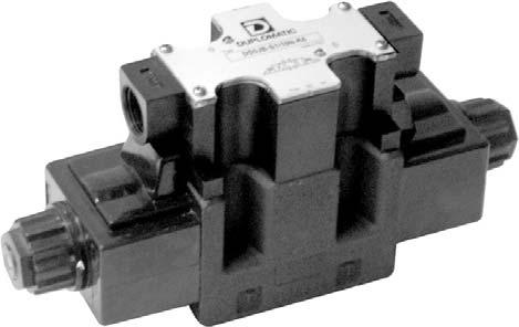 41 320/110 ED DS5JB SOLENOID OPERATED DIRECTIONAL CONTROL VALVE ALTERNATING CURRENT NFPA D05 (ISO 4401-05 / CETOP 05) p max 4600 psi Q max 32 GPM MOUNTING INTERFACE NFPA D05 ISO 4401-05-0-04-05