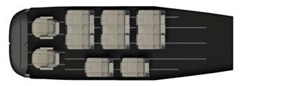 Seating can be easily customized using full-length seat tracks to maximize capacity for passengers, cargo space or