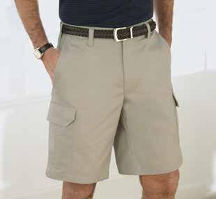 370 Men s 11" Cargo Short Cargo pockets with bellowed sides for extra room for the bulkier items 65/35 poly/cotton Cintas ComfortFLEX fabric Sizes: 28-34 in 1" increments 36-52 in 2"