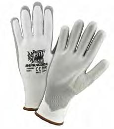 49 71471 Double-Dipped Latex Gloves 13-gauge blue polyester shell with black sandy foam latex-coated palm over