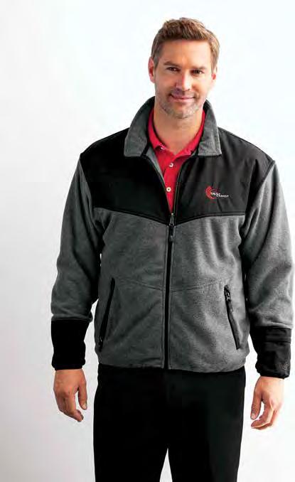Fleece Jacket below for added warmth Concealed front zipper and hidden storm flap keep the weather out 100% nylon shell