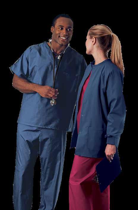 APPAREL FOR HEALTHCARE 60975 Unisex Uniform Scrub Top V-neck top with extra-long cap sleeves