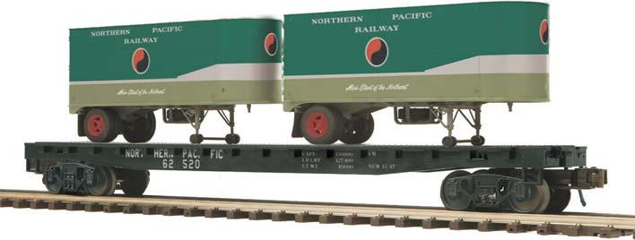 Premier Freight Flat Car with PUP Trailers New York Central - Flat Car with (2) PUP