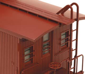 The Union Pacific CA-1 caboose shown here, for example, features a wealth of separately applied handrails, grab