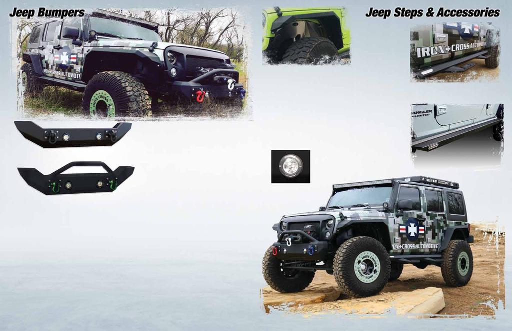 Front Jeep JK Steel Fender Flares #GP-FF100 Jeep Steps & Accessories Sidearm Jeep JK Steps #GP-9466 Part # Full Front Base #GP-1100 *Shown above