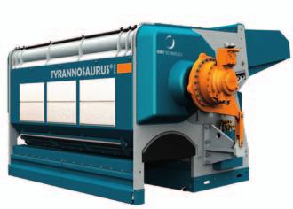 TYRANNOSAURUS 7700 Shredders Compact and robust design. Shreds any combustible material. Produces uniform particle size in one single phase.