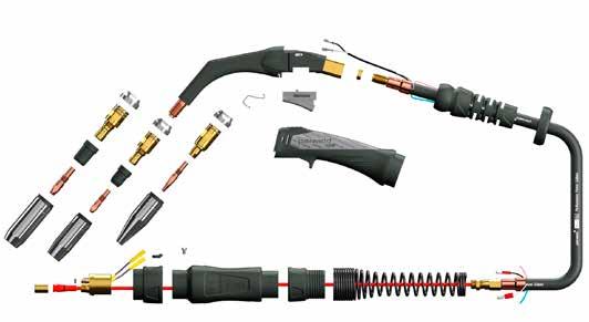 26 Mig Torch Packages 300A Air Cooled MIG Welding Torch 300A, 8.7kW, Mixed Gas (80/20) @ 80% Duty Cycle, EN60974-7.030"-.045"/0.8mm to 1.