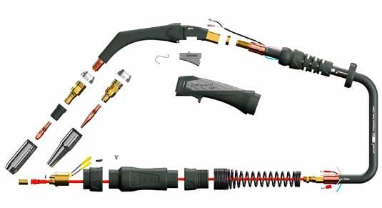 30 Mig Torch Packages 400A Air Cooled MIG Welding Torch 400A, 12kW, Mixed Gas (80/20) @ 80% Duty Cycle, EN60974-7.045"-3/32"/1.2mm to 2.