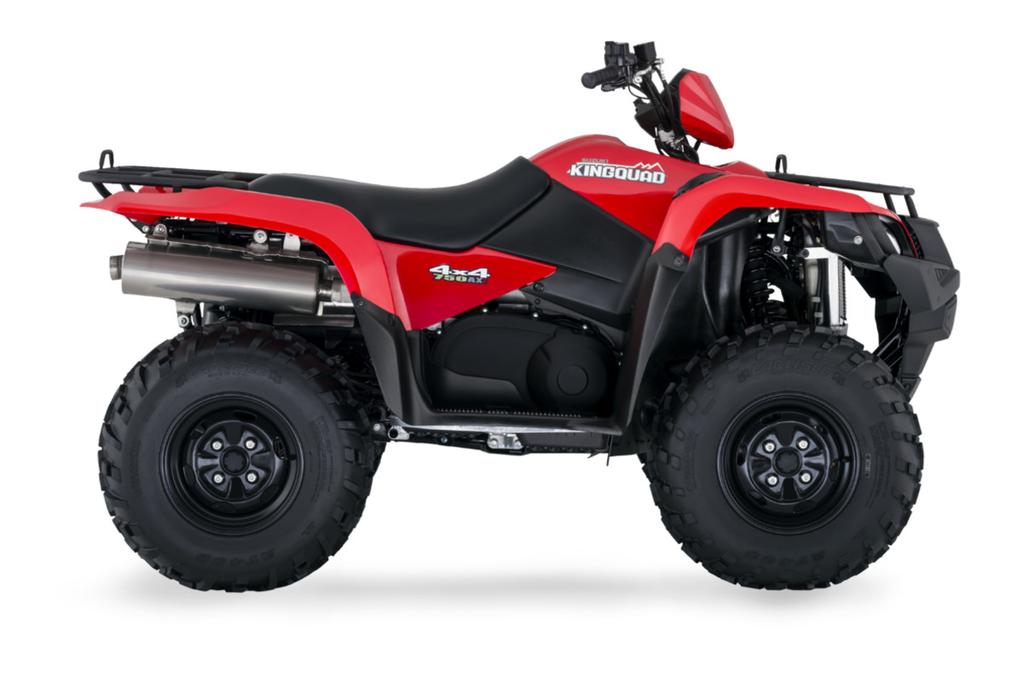 FLAME RED KINGQUAD 750AXI 4X4 POWER STEERING The flagship KingQuad 750 with Power Steering is designed to be not only the best all-around sport/utility ATV currently made, but the best ATV Suzuki has
