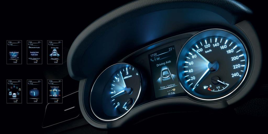 NISSAN ADVANCED DRIVE-ASSIST DISPLAY INNOVATION UNDER YOUR NOSE It s all there, right in front of you, on a full colour 5" TFT information display: from turn-by-turn directions to caller ID, audio