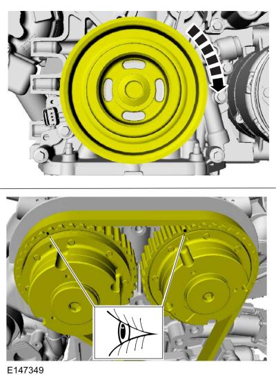 19. NOTICE: Only rotate the crankshaft in a clockwise direction. 11 o'clock position. 20. http://dh.identifix.