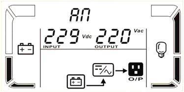 CVCF mode Description When the output frequency is set to CF, the inverter will output constant frequency (50 Hz or 60 Hz). At this mode, the UPS will have no bypass output but still charge battery.