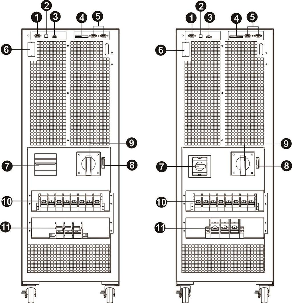 Diagram 4: 60KL front view with door open Diagram 5: 80KL front view with door open Diagram 6: 60KL/80KL Input/Output