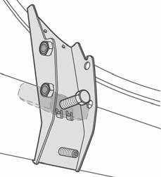 Use a fl at screwdriver to pry them out. Slide the Support Nut on the Rear Mounting Bracket Assembly into the rear hole where the plug was removed.
