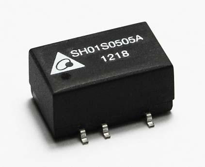 SH01S/D Series 1W DC/DC CONVERTER, SMD-Package FEATURES Efficiecny up to 80% SMD Package with Industry Standard Pinout Operating Temperature Range 40 C to +8 C Moisture sensitivity level (MSL) 2